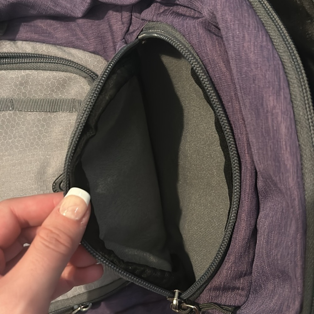 Purple, gray and Black backpack. In very good condition. - Picture 7 of 10